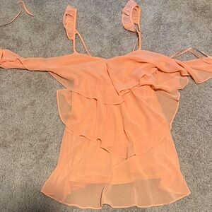 Nasty Gal Coral Ruffled Camisole
